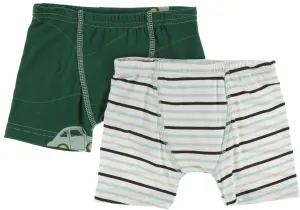 KicKee Pants Topiary Italian Car & Tuscan Afternoon Stripe Boxer Briefs Set