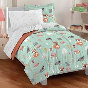 Kids Animal Friend Comforter Twin Set Cute Friendly All Over