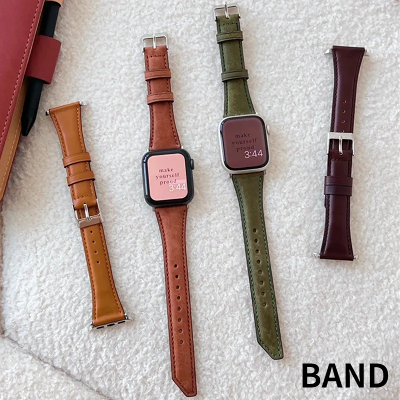 Ladies' Slim Retro Leather Band For Apple Watch