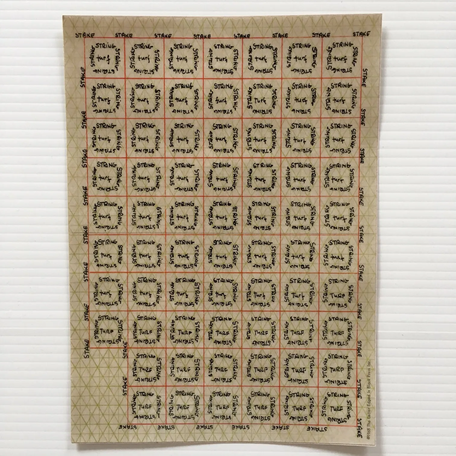 LAWRENCE WEINER "TURF, STAKE, AND STRING" (SMS NO.5), 1969