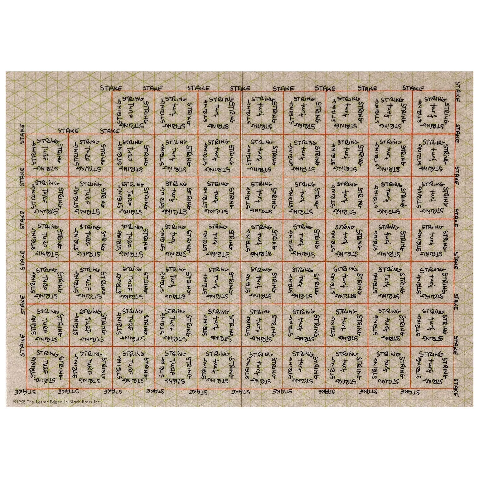 LAWRENCE WEINER "TURF, STAKE, AND STRING" (SMS NO.5), 1969