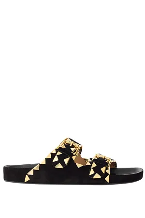 Lennyo Sandal | Black / Gold