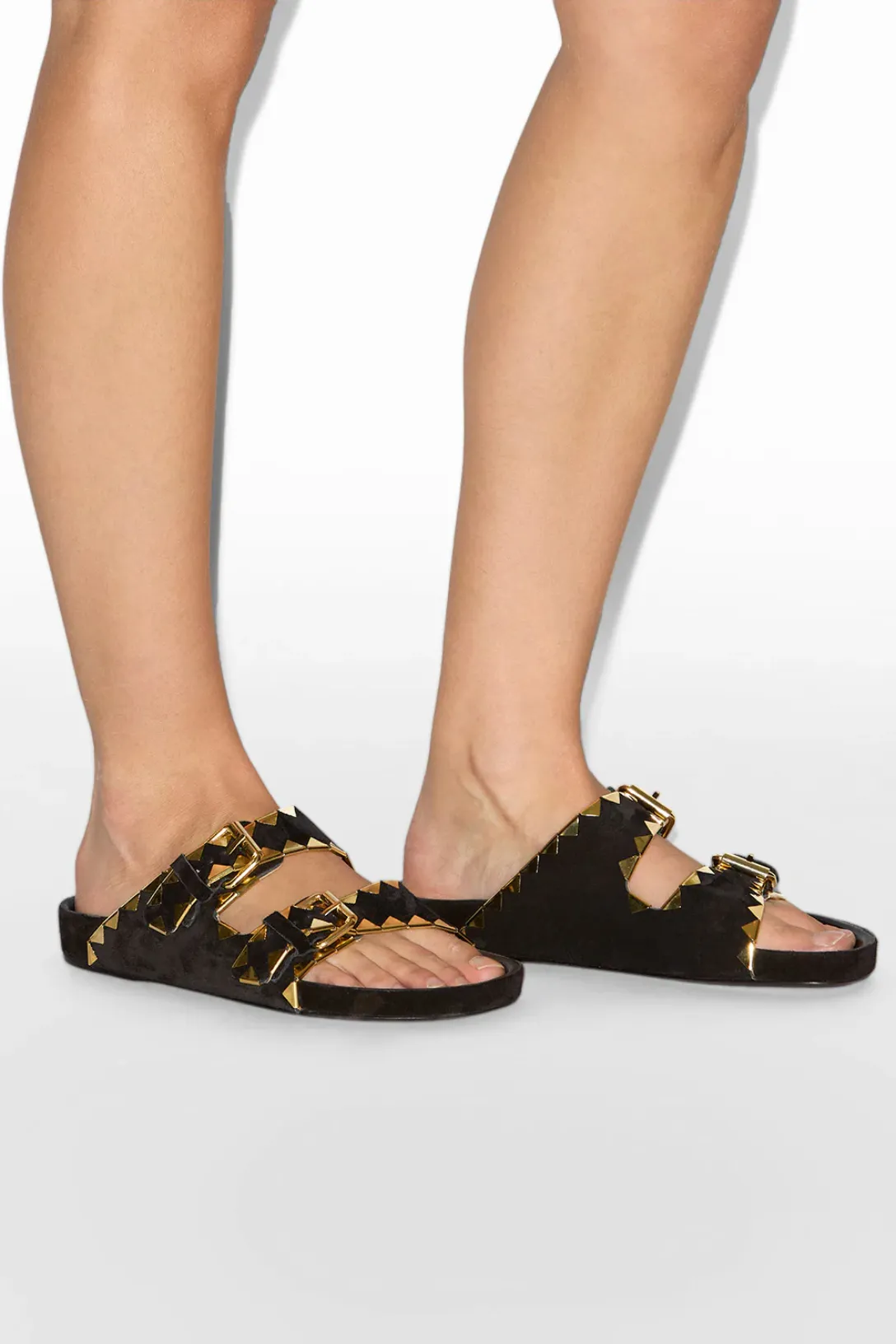 Lennyo Sandal | Black / Gold