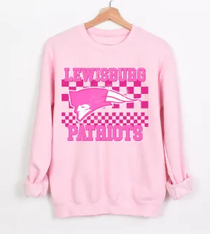 Lewisburg Soccer Fundraiser - Pink Sweatshirt / Checkered Print