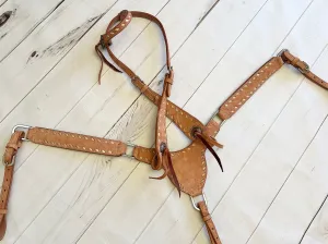 Light Roughout Gladiator Style Leather Tack Set