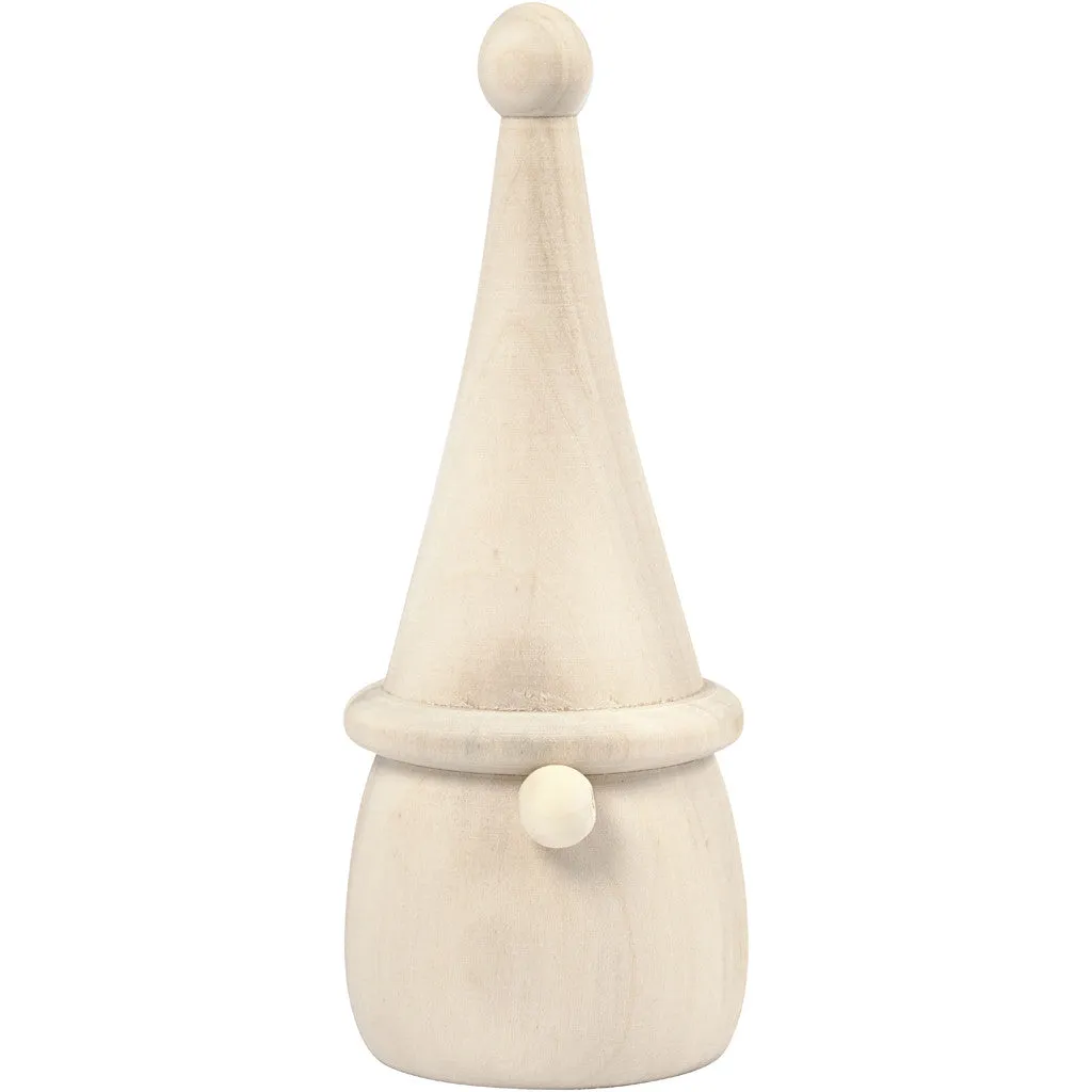Light Wood Gnomes With Nose Long Cap Decoration Figures Crafts H: 16 cm D: 6 cm