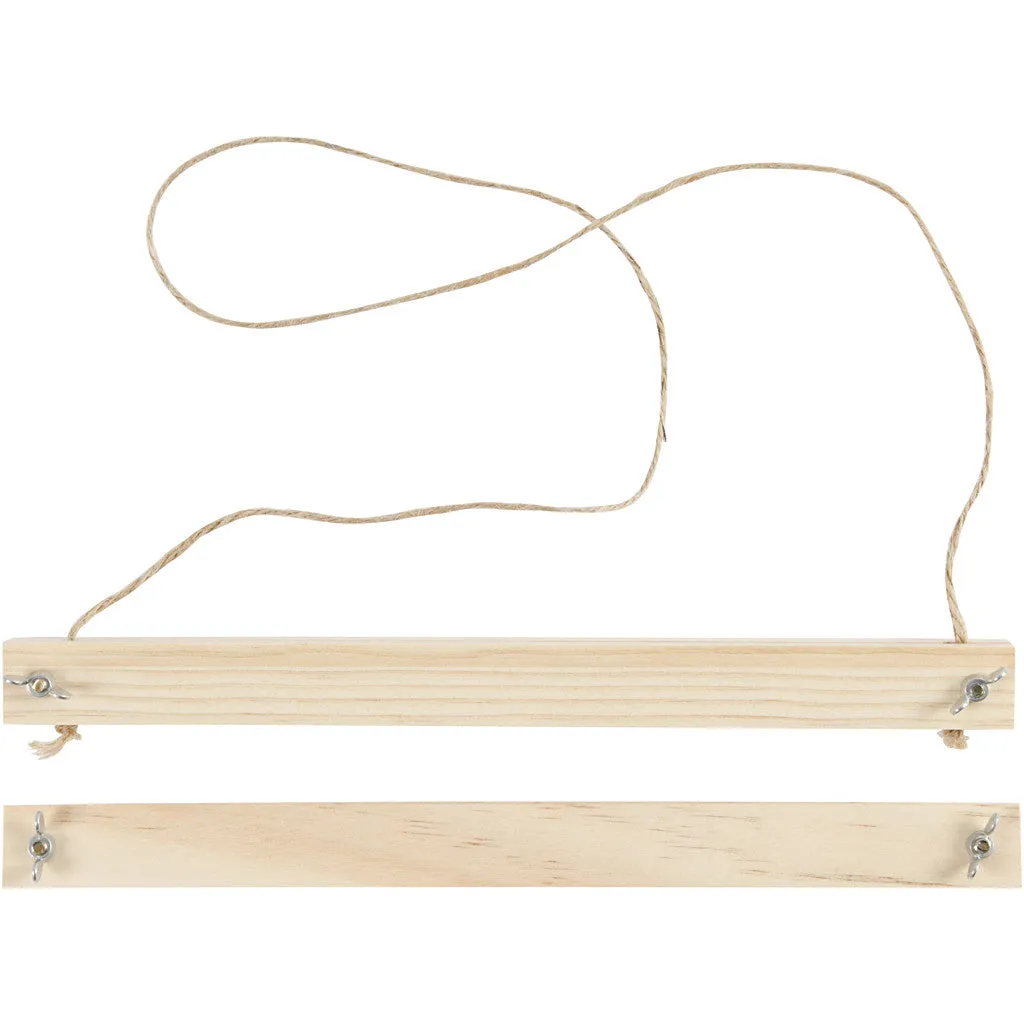 Light Wood Poster Hanger Set With Suspension Cord Hanging Home Decoration Crafts W: 25 cm