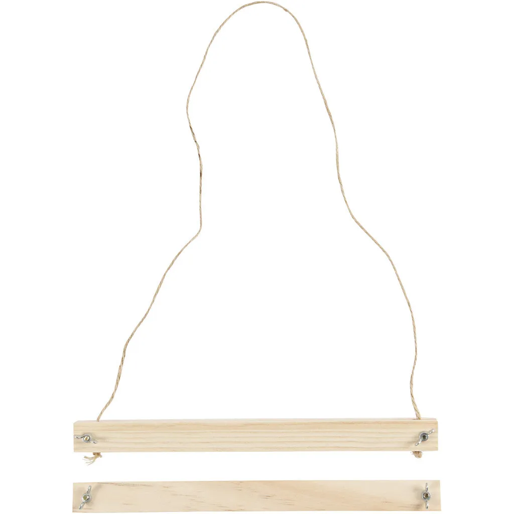Light Wood Poster Hanger Set With Suspension Cord Hanging Home Decoration Crafts W: 25 cm