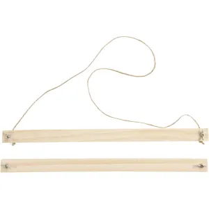 Light Wood Poster Hanger Set With Suspension Cord Hanging Home Decoration Crafts W: 33.6 cm