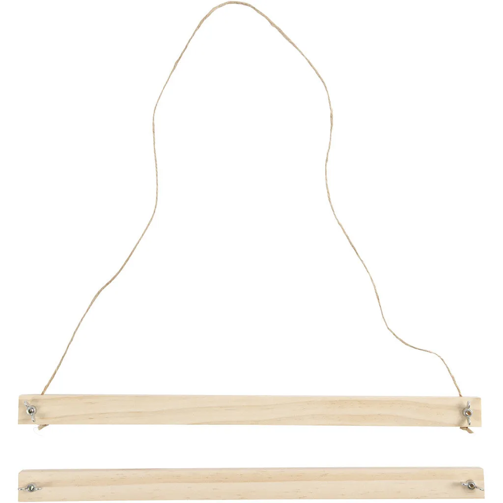Light Wood Poster Hanger Set With Suspension Cord Hanging Home Decoration Crafts W: 33.6 cm