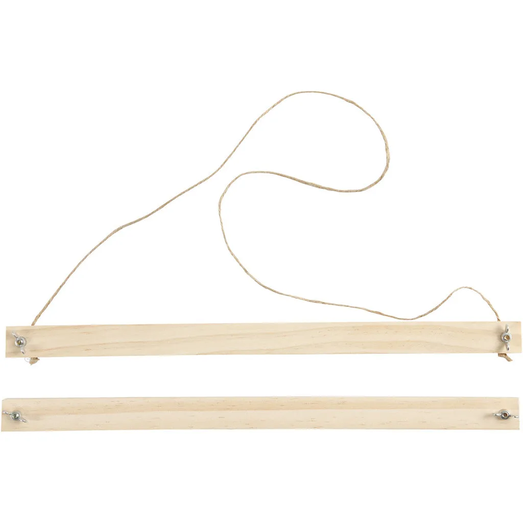 Light Wood Poster Hanger Set With Suspension Cord Hanging Home Decoration Crafts W: 33.6 cm
