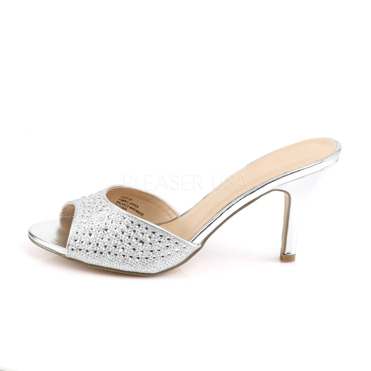 LUCY-01  Silver Glitter Mesh Fabric