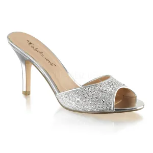 LUCY-01  Silver Glitter Mesh Fabric