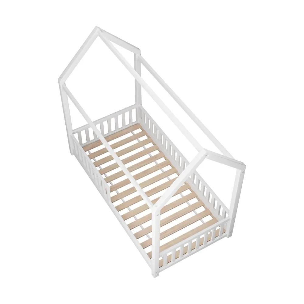 Luna Bed Frame Kids Wooden Single Timber House Frame Mattress Base Platform