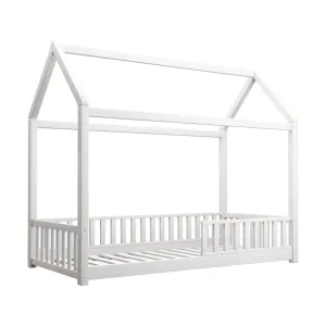 Luna Bed Frame Kids Wooden Single Timber House Frame Mattress Base Platform