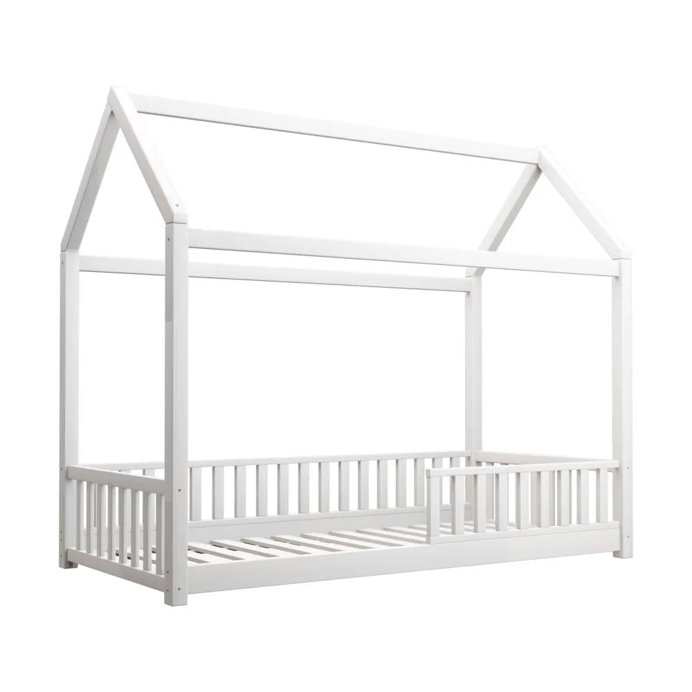 Luna Bed Frame Kids Wooden Single Timber House Frame Mattress Base Platform