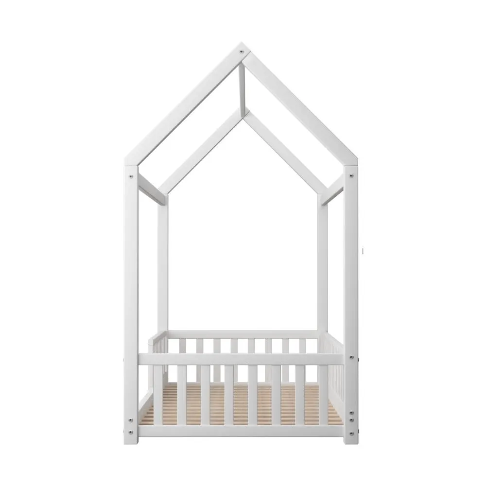 Luna Bed Frame Kids Wooden Single Timber House Frame Mattress Base Platform