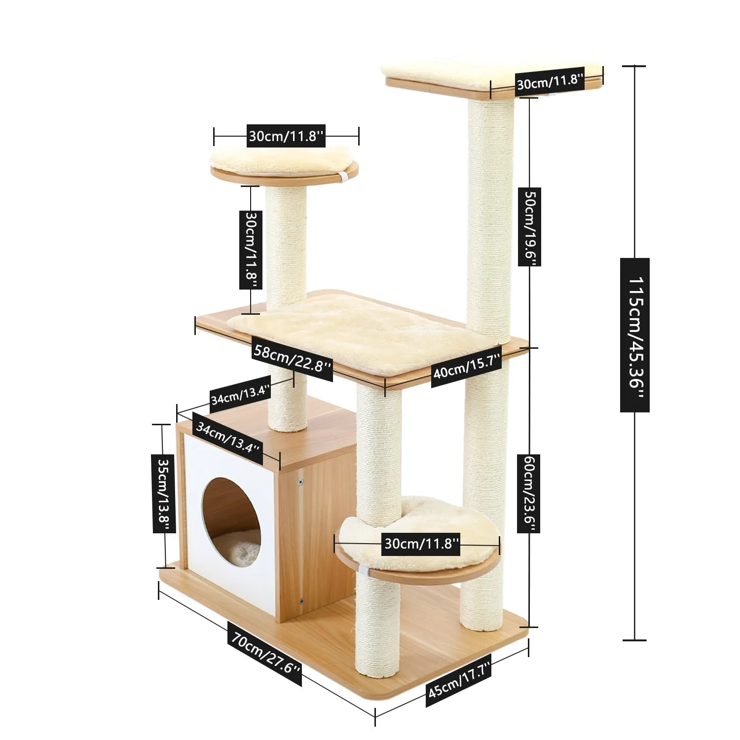 Luxury Cat Tree Playground Wooden House