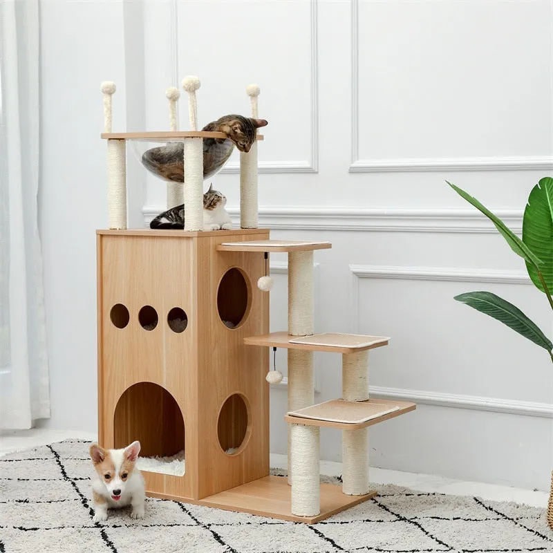 Luxury Cat Tree Playground Wooden House