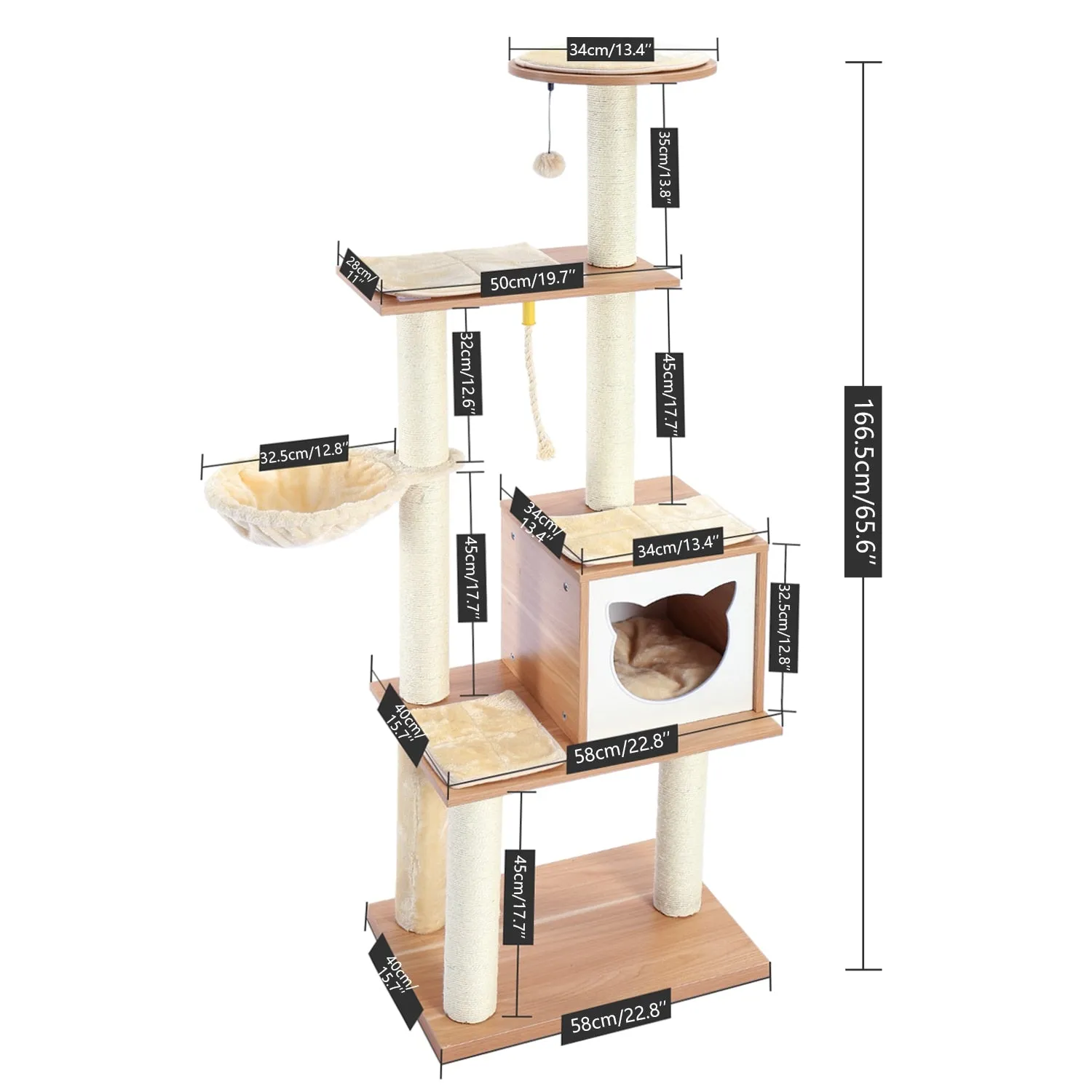 Luxury Cat Tree Playground Wooden House