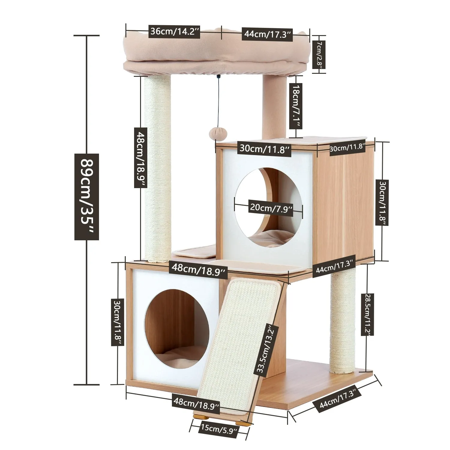 Luxury Cat Tree Playground Wooden House