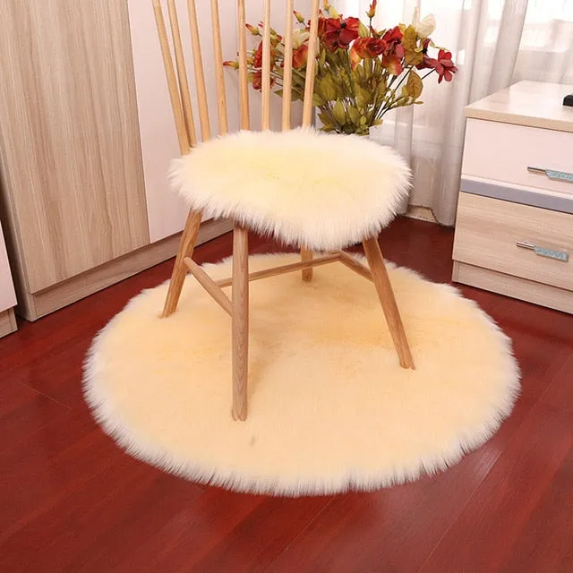 Luxury Soft Small Artificial Sheepskin Rug Home Decor