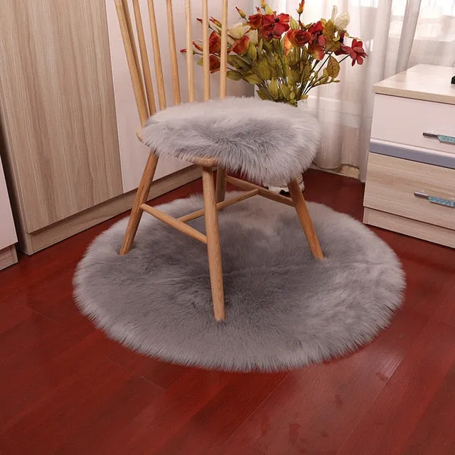 Luxury Soft Small Artificial Sheepskin Rug Home Decor