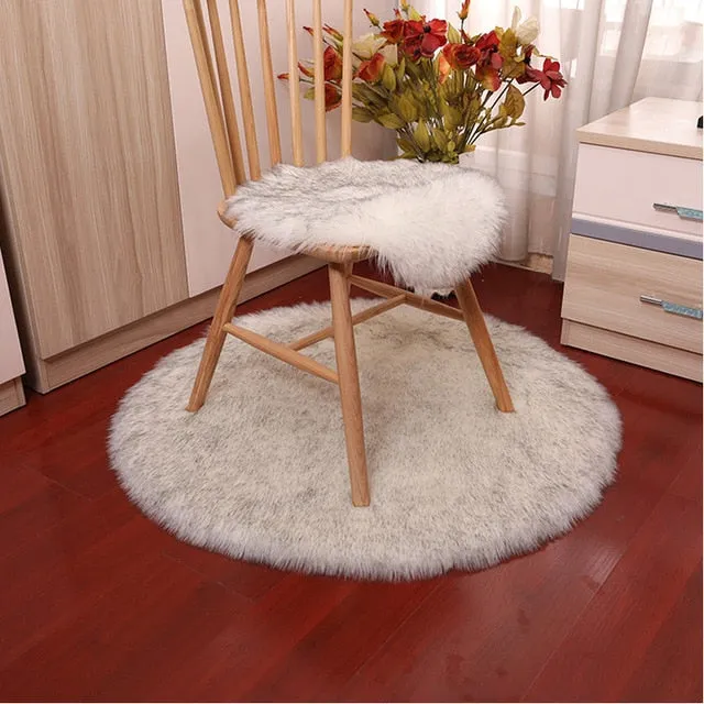Luxury Soft Small Artificial Sheepskin Rug Home Decor