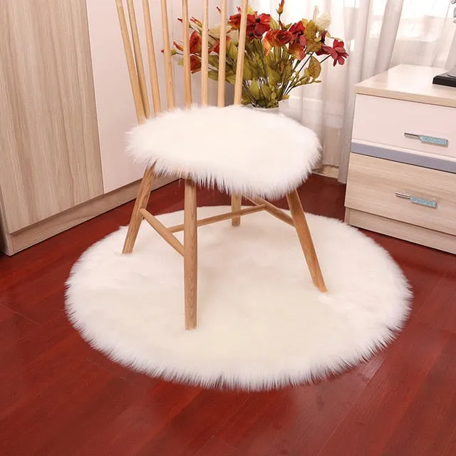 Luxury Soft Small Artificial Sheepskin Rug Home Decor