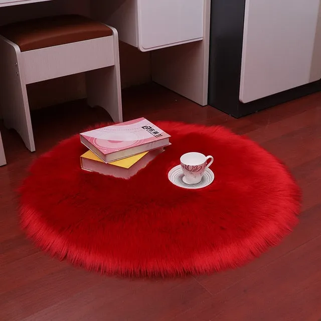 Luxury Soft Small Artificial Sheepskin Rug Home Decor