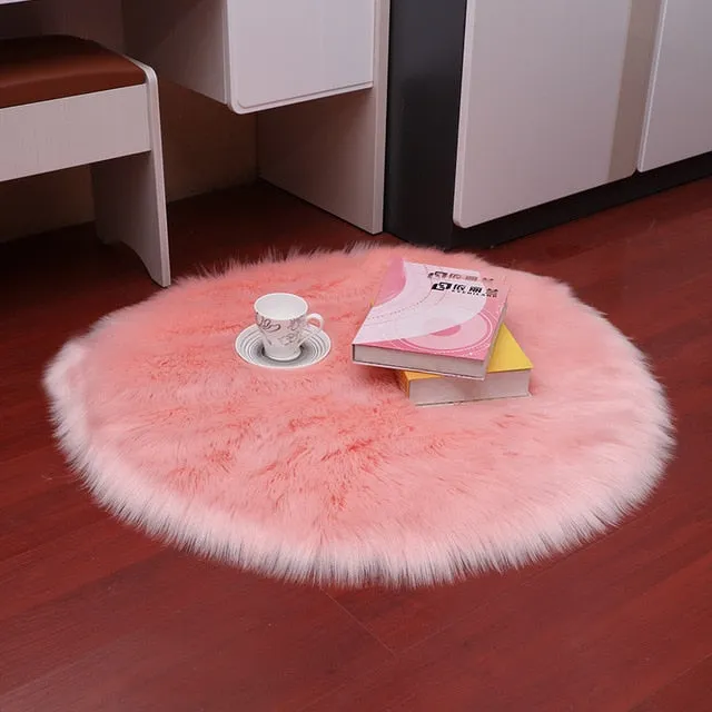 Luxury Soft Small Artificial Sheepskin Rug Home Decor