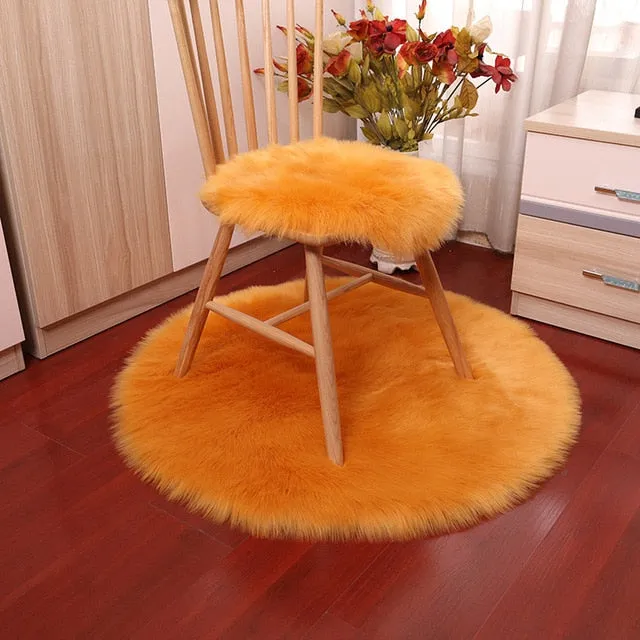 Luxury Soft Small Artificial Sheepskin Rug Home Decor