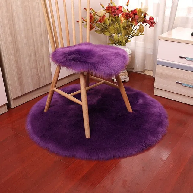 Luxury Soft Small Artificial Sheepskin Rug Home Decor