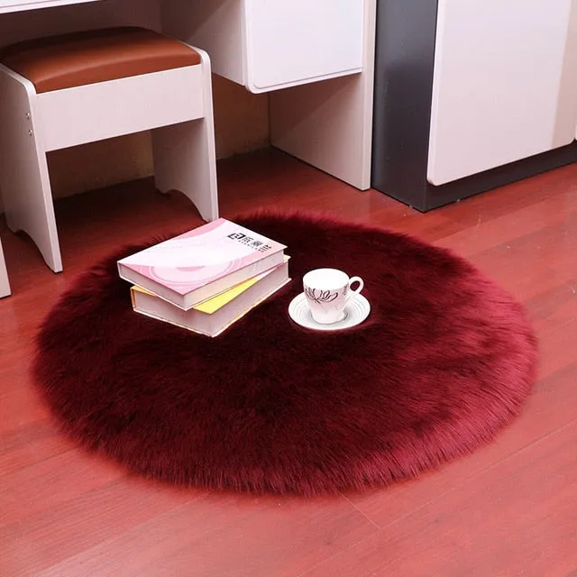 Luxury Soft Small Artificial Sheepskin Rug Home Decor