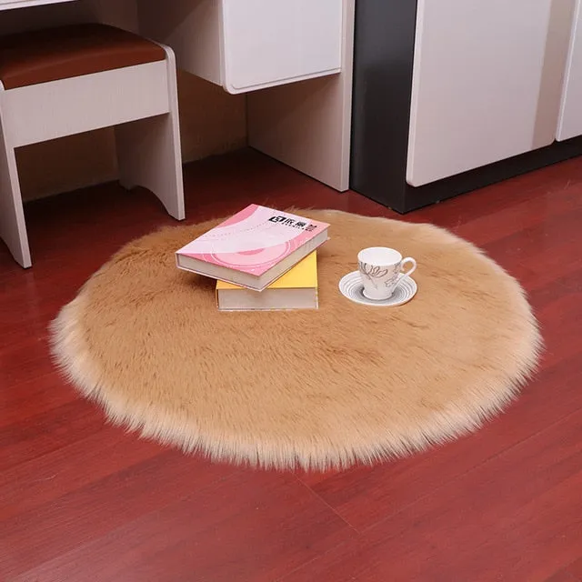 Luxury Soft Small Artificial Sheepskin Rug Home Decor