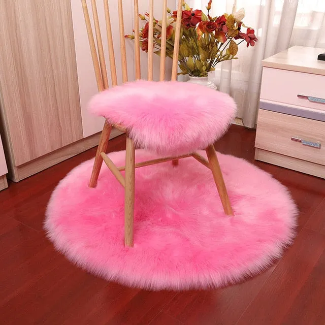 Luxury Soft Small Artificial Sheepskin Rug Home Decor