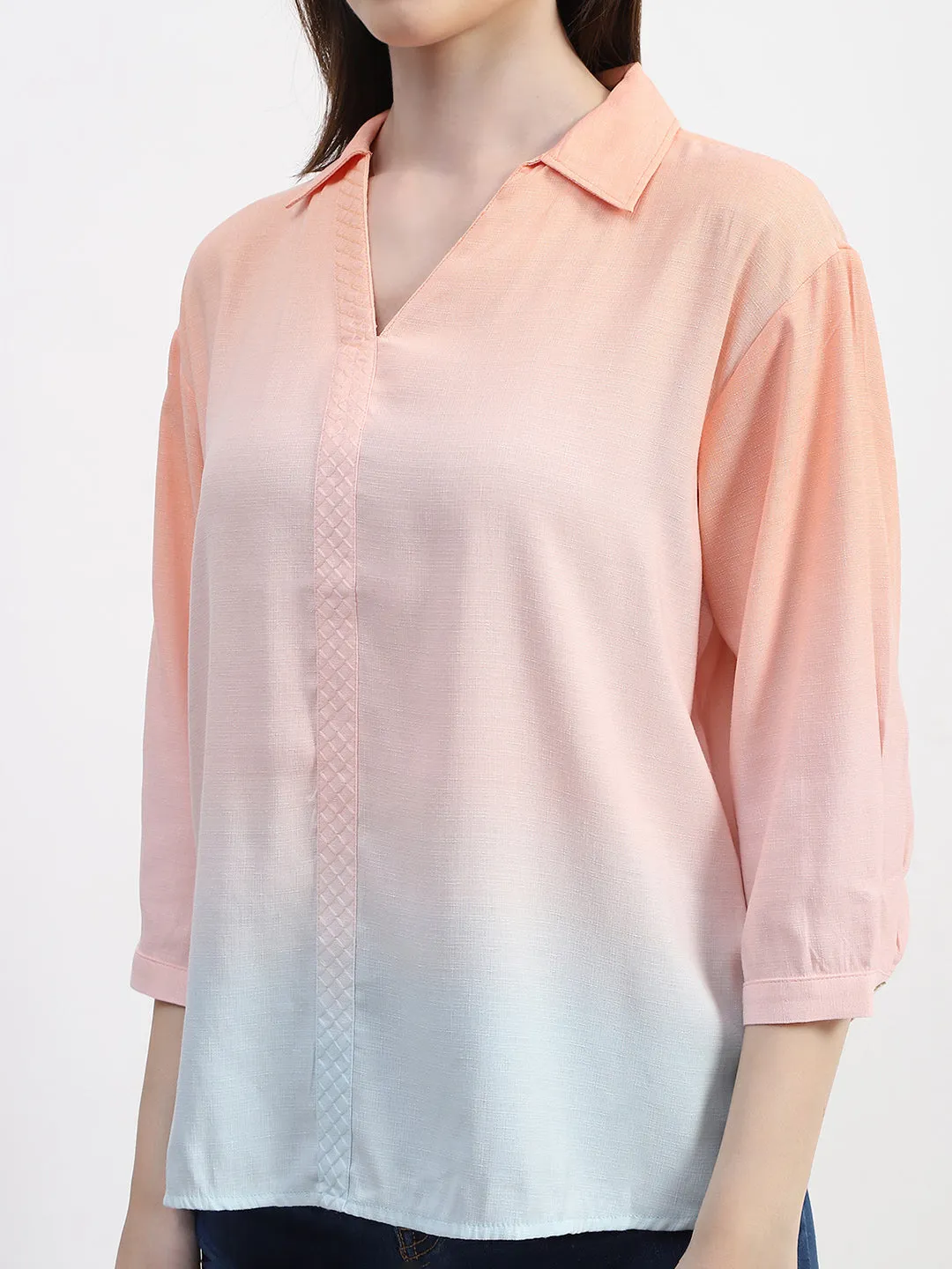 Madame Collared Embellished Orange Shirt