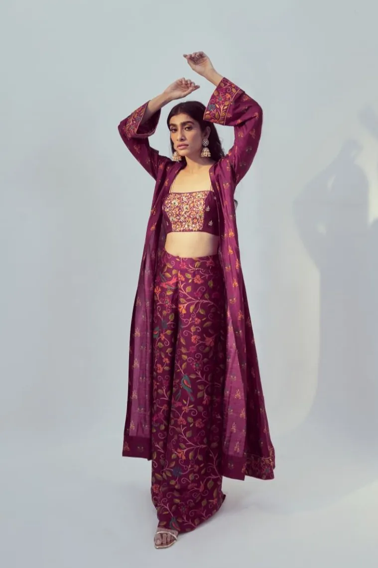 Magenta Jacket Set