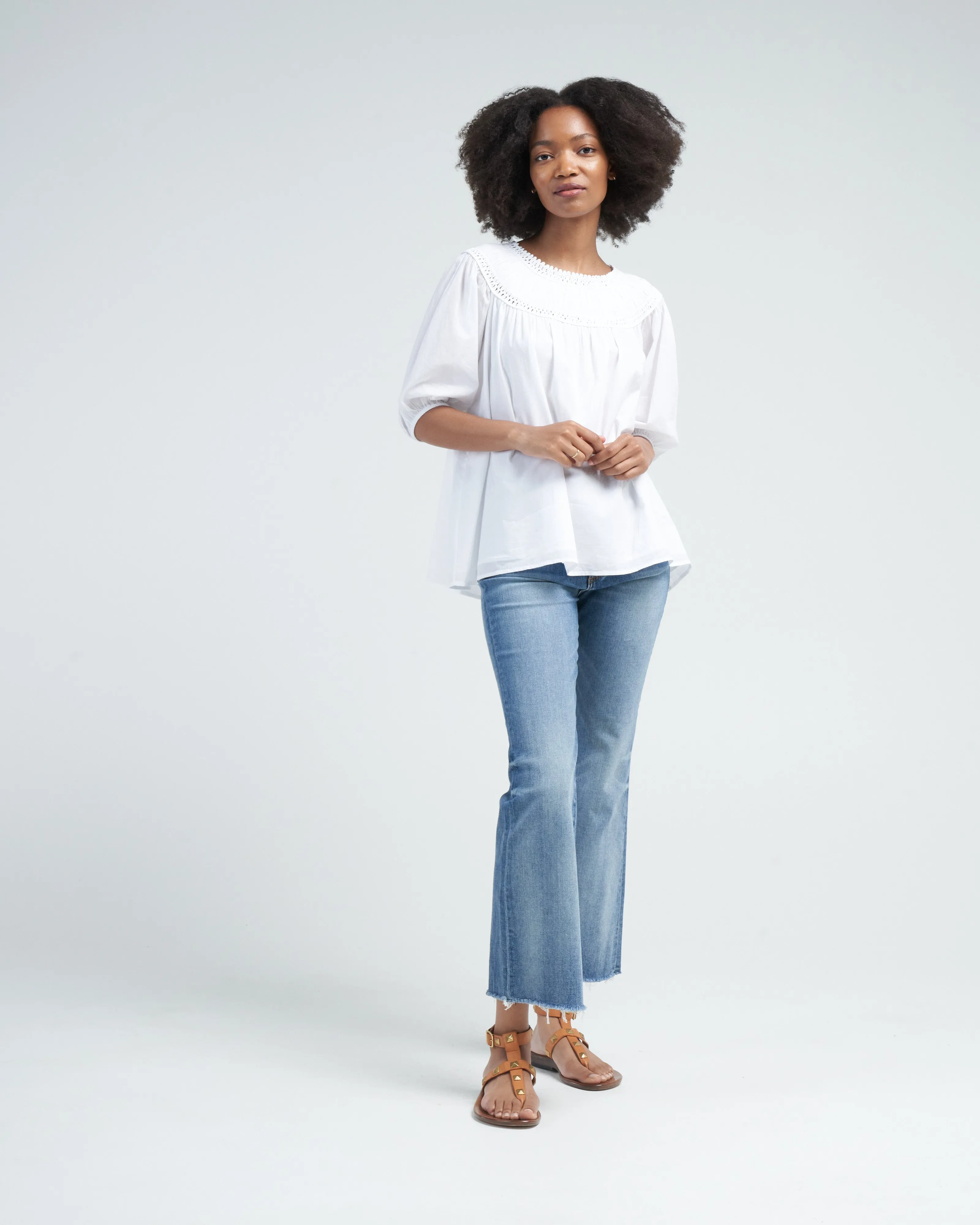 marfa woven top - white