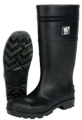 MCR Safety PVC Boot, Size 9, 16 in, Black, VBS1209