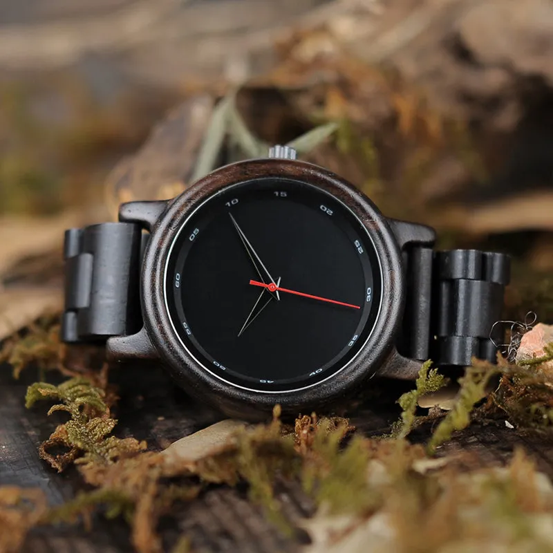 Men's Ebony Wood Watch With Wooden Gift Box