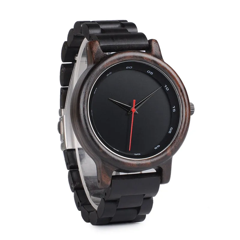 Men's Ebony Wood Watch With Wooden Gift Box