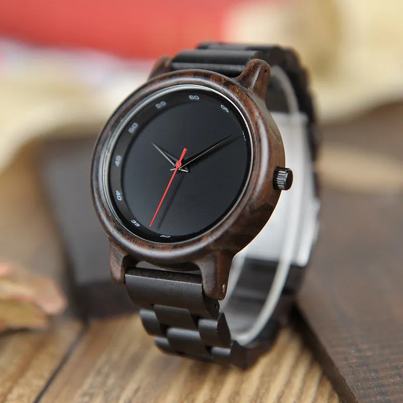 Men's Ebony Wood Watch With Wooden Gift Box