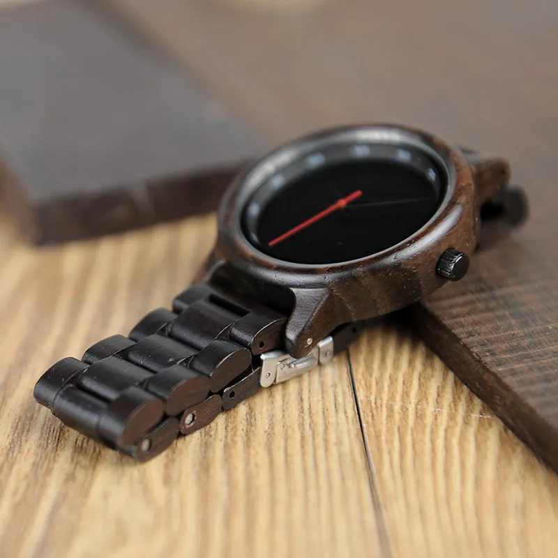 Men's Ebony Wood Watch With Wooden Gift Box