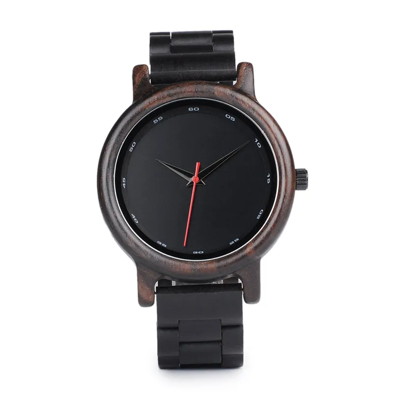 Men's Ebony Wood Watch With Wooden Gift Box