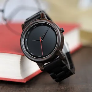 Men's Ebony Wood Watch With Wooden Gift Box