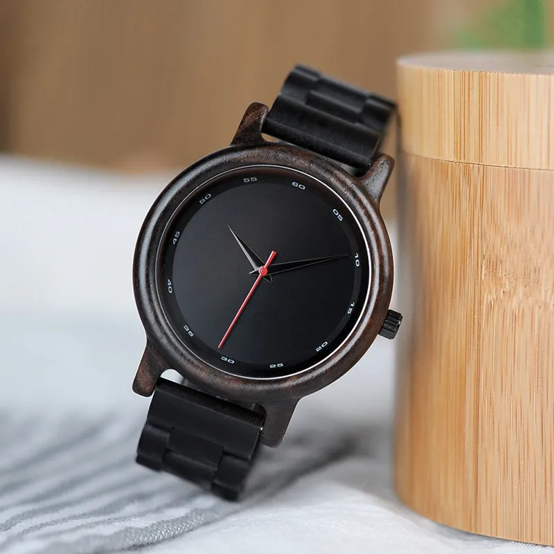 Men's Ebony Wood Watch With Wooden Gift Box