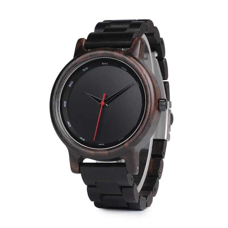 Men's Ebony Wood Watch With Wooden Gift Box