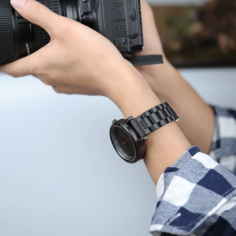 Men's Ebony Wood Watch With Wooden Gift Box