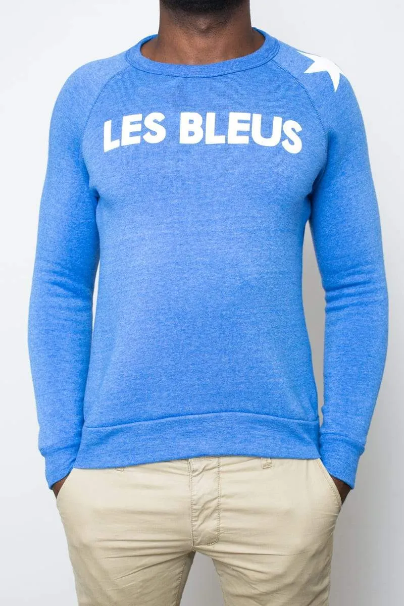 Men's - Les Bleus Heather Light Blue Crew Neck Sweater